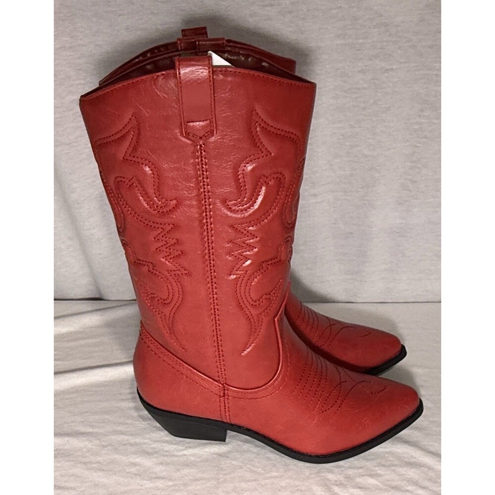NEW Womens Western Cowboy Boots Size Soda Reno Red Size 8.5 Knee High Shoes